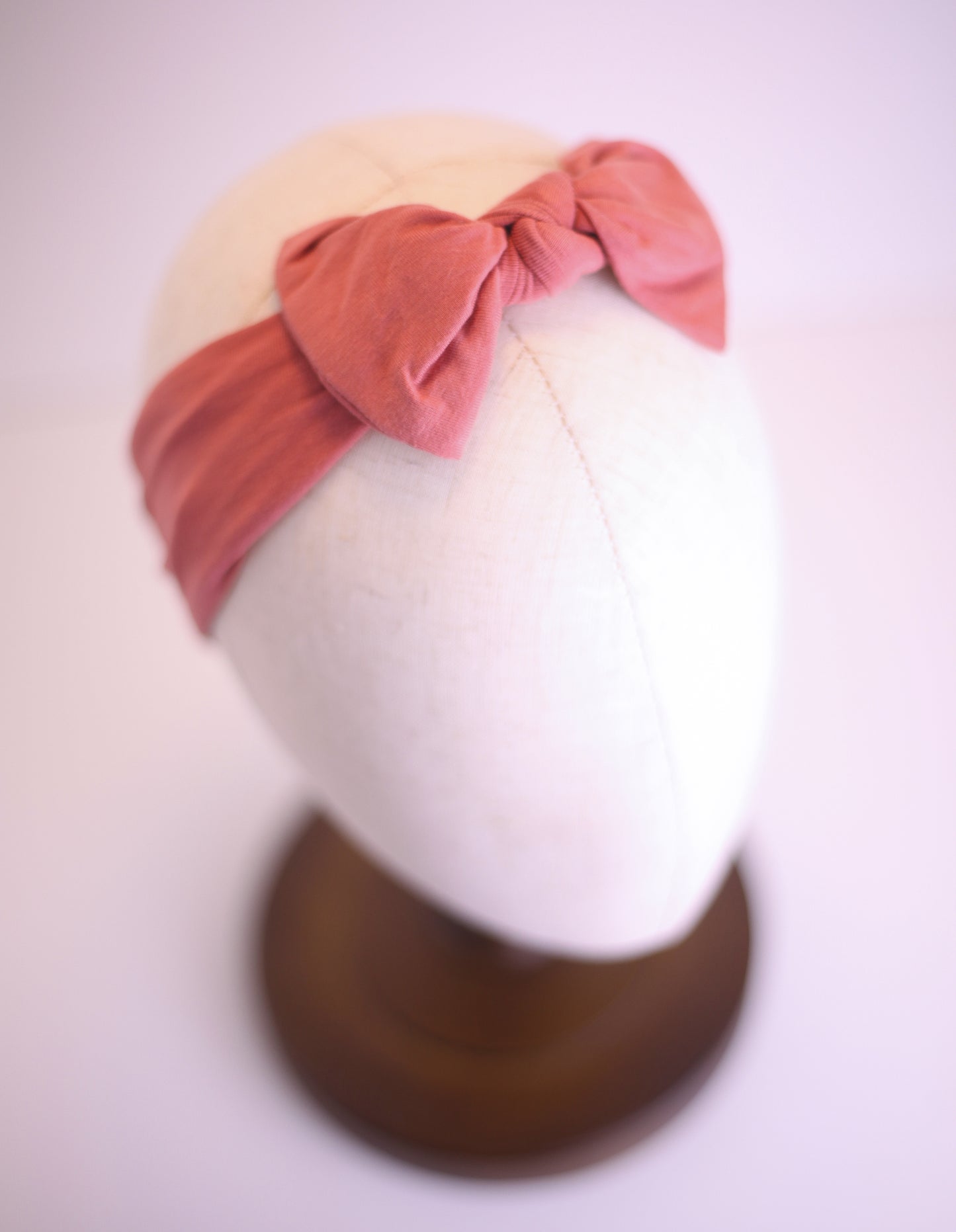 Bamboo Bow Headband in Rose