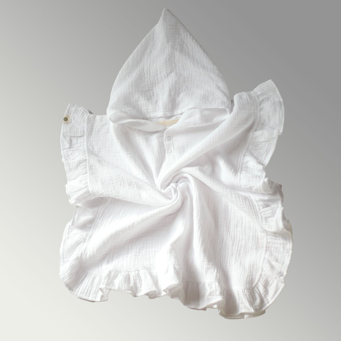 Poncho Ruffle Towel in White