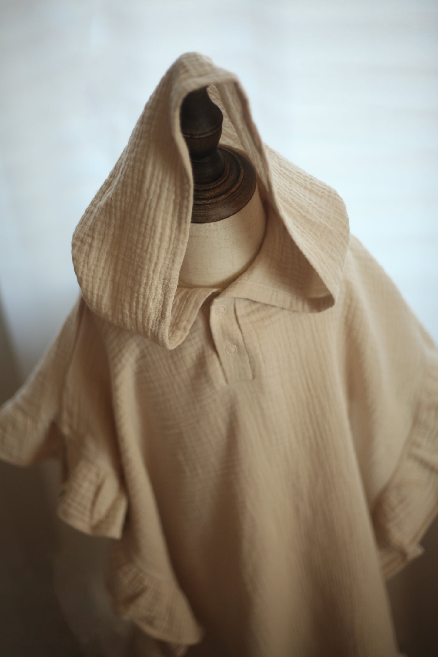 Ruffle Poncho Towel in Beige