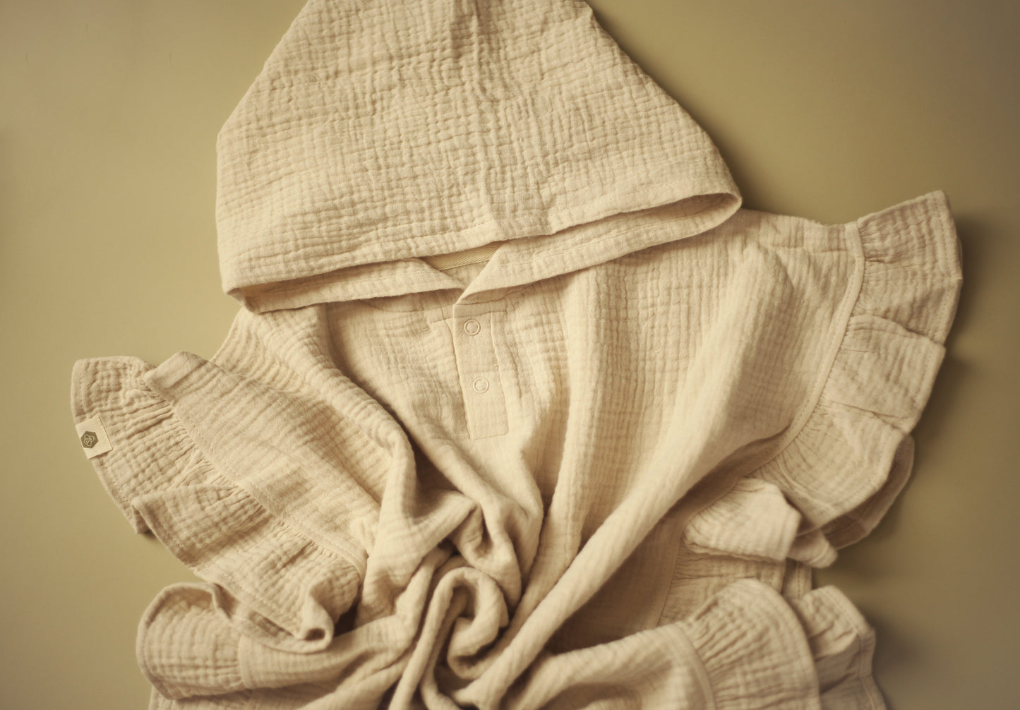 Ruffle Poncho Towel in Beige