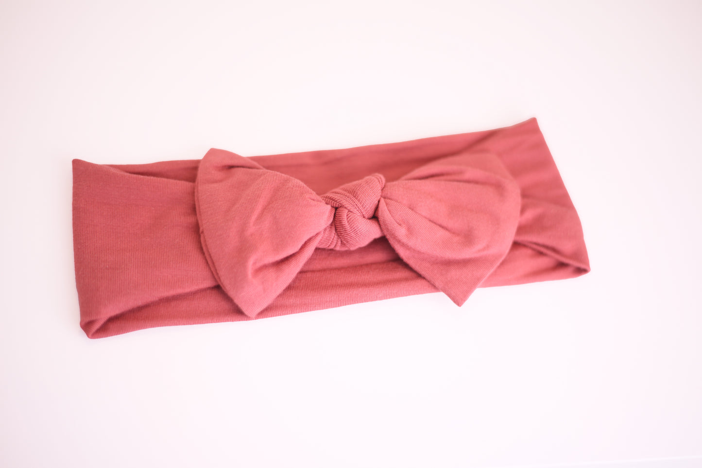 Bamboo Bow Headband in Rose