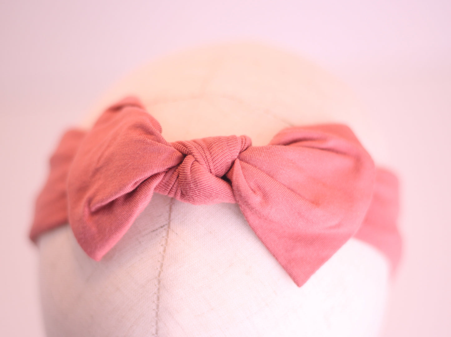 Bamboo Bow Headband in Rose